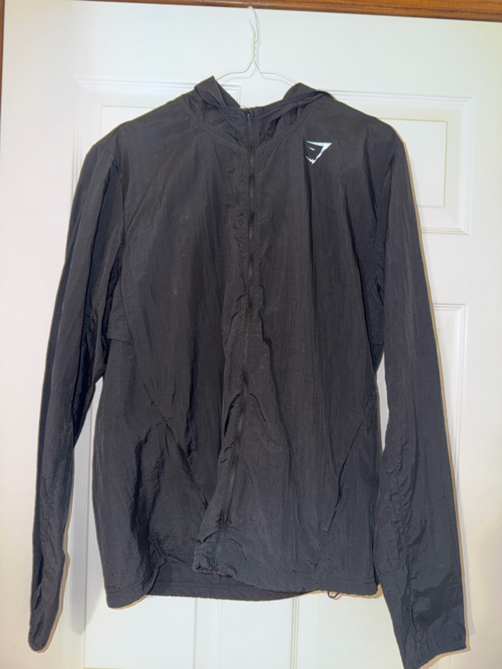 Gymshark Black Lightweight Hooded Windbreaker Jacket